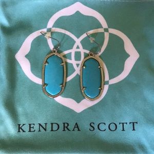 Kendra Scott Elle Drop Turquoise & Silver Earrings